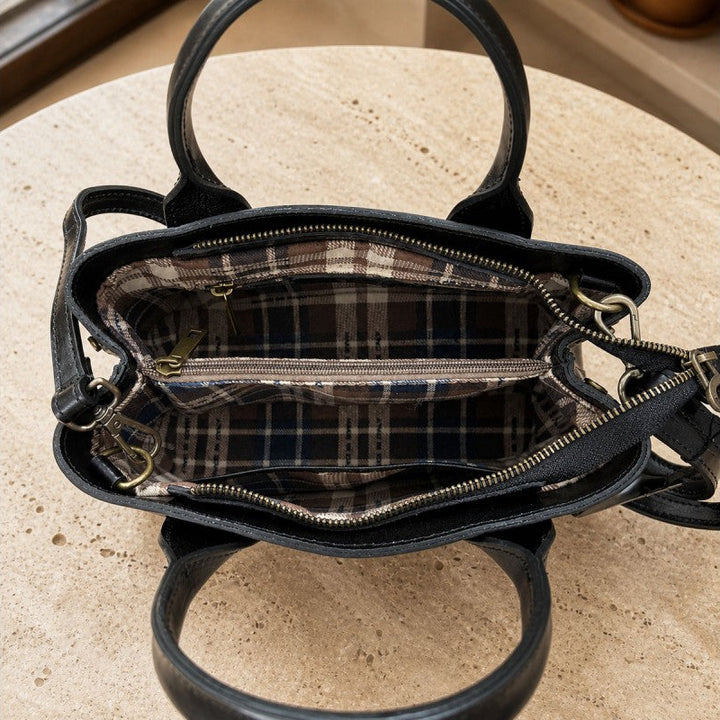 Artisans Wexler Italian leather satchel in black
