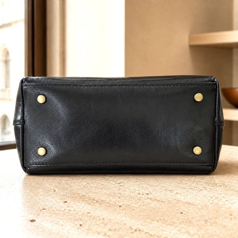 Artisans Wexler Italian leather satchel in black