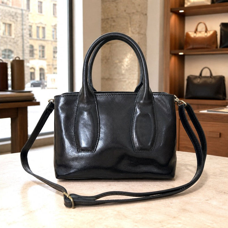 Artisans Wexler Italian leather satchel in black
