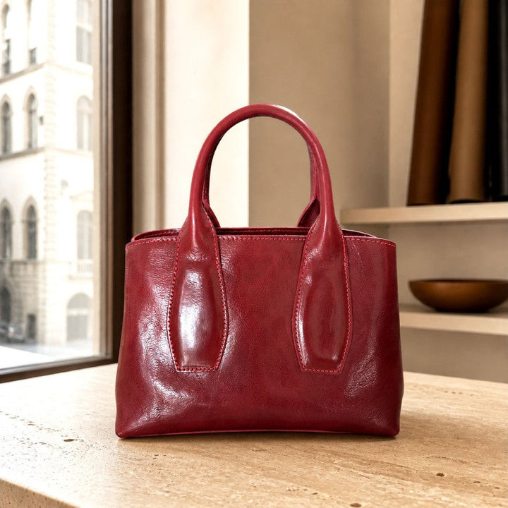 Artisans Wexler Italian leather satchel in dark red