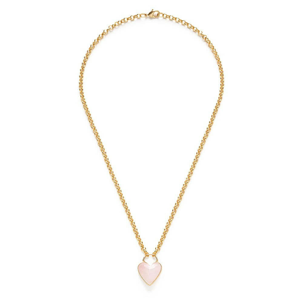 Gemstone Heart Pendant Chunky Chain | Artisans.