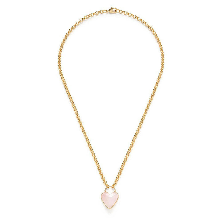 Gemstone Heart Pendant Chunky Chain | Artisans.