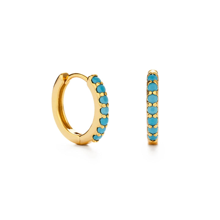 Turquoise Huggie Hoops