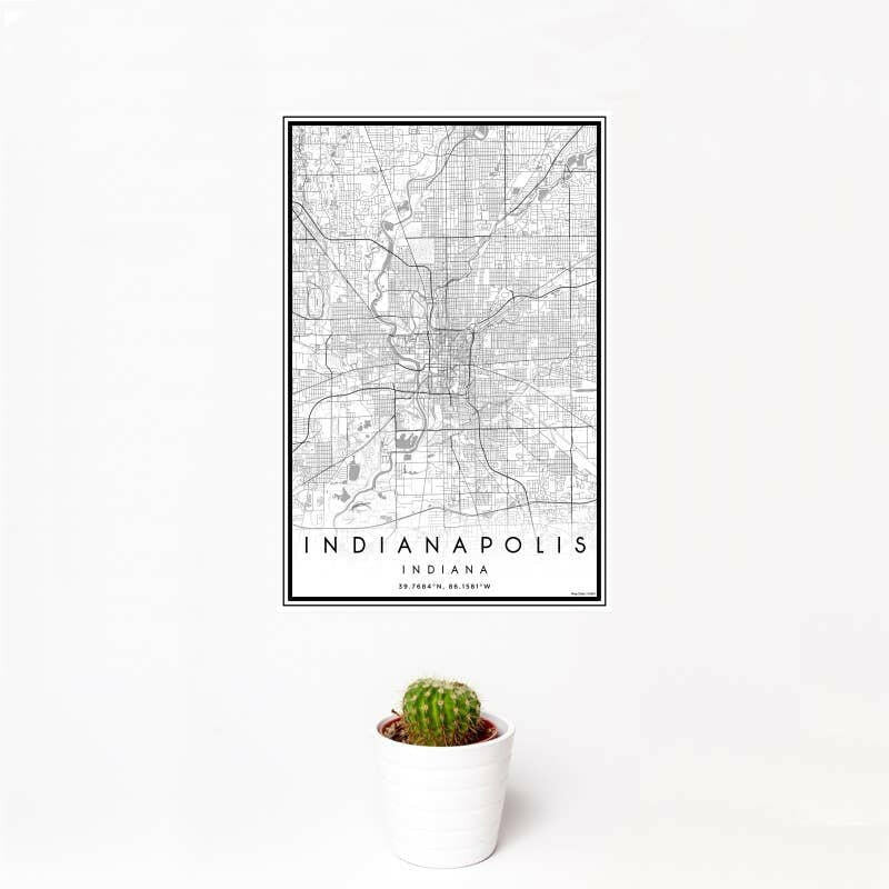 Indianapolis IN Map Classic Style 12" x 18" Print | Artisans.