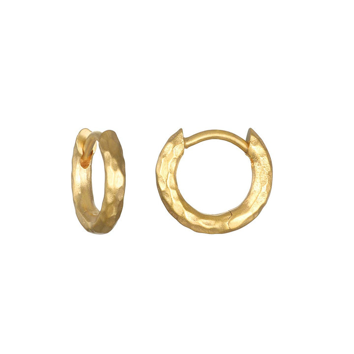 Textured Gold Mini Hoop Earring Small
