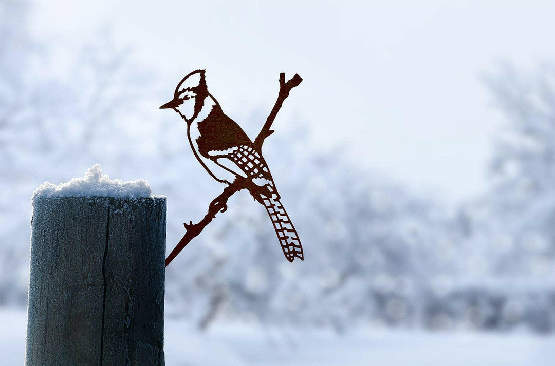 Blue Jay Metalbird Garden Art | Artisans.
