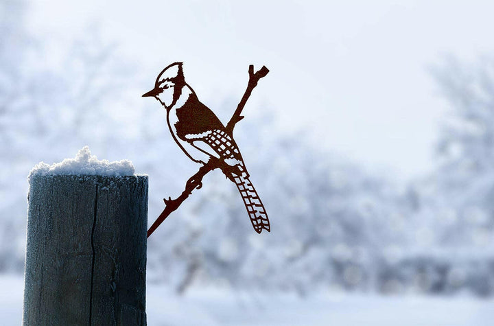 Blue Jay Metalbird Garden Art | Artisans.