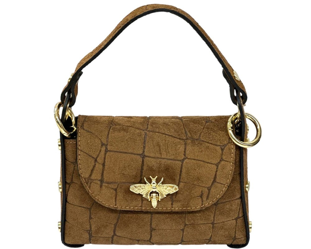 Venus Croc Suede Italian Leather Mini Bag