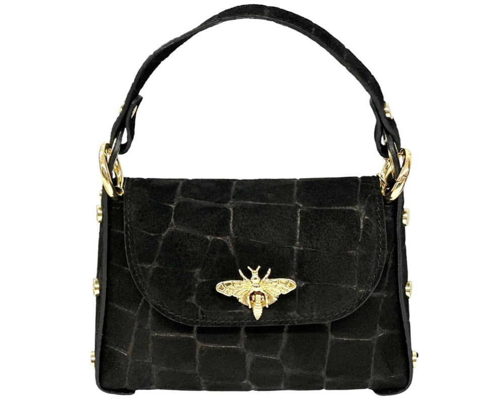 Venus Croc Suede Italian Leather Mini Bag