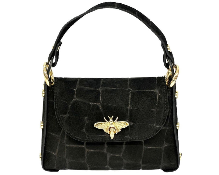 Venus Croc Suede Italian Leather Mini Bag