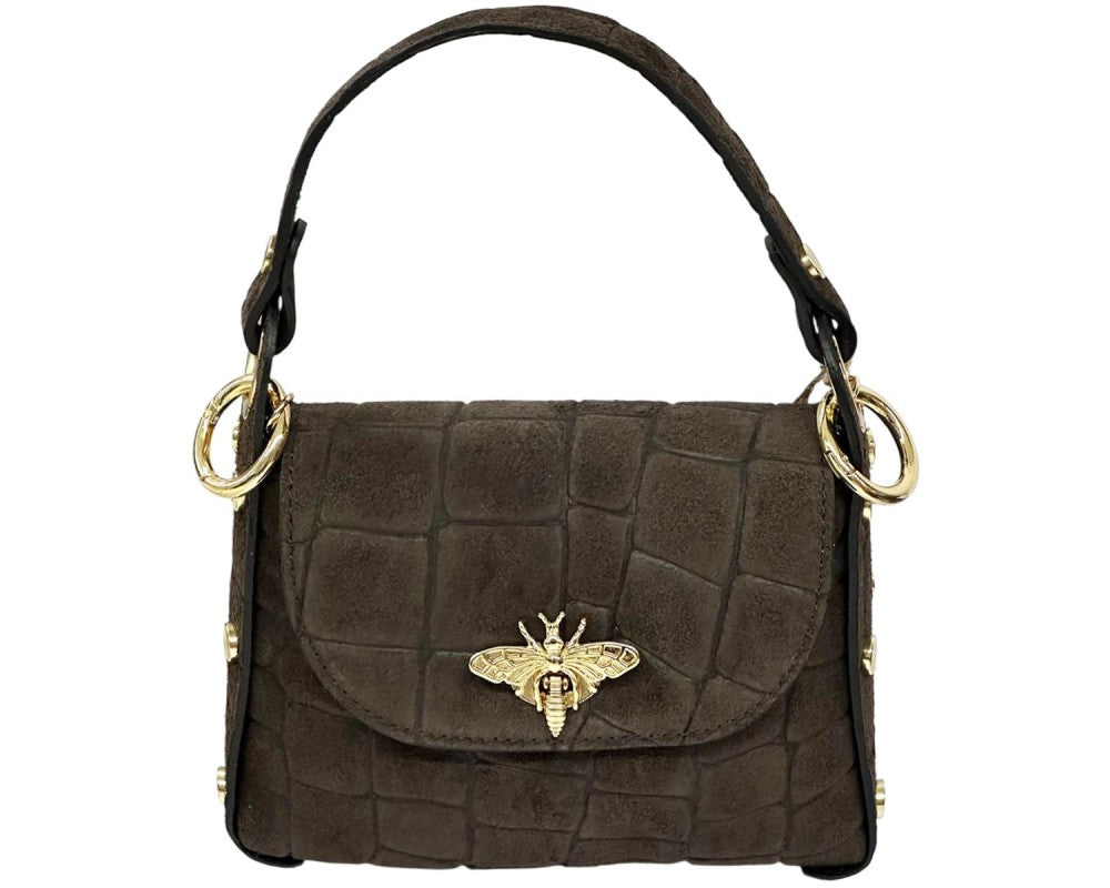 Venus Croc Suede Italian Leather Mini Bag