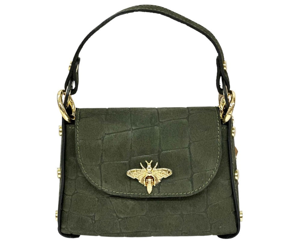 Venus Croc Suede Italian Leather Mini Bag