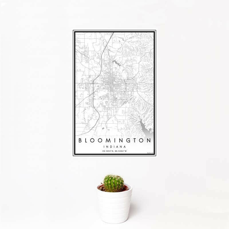 Bloomington IN Map Classic Style 12" x 18" Print | Artisans.
