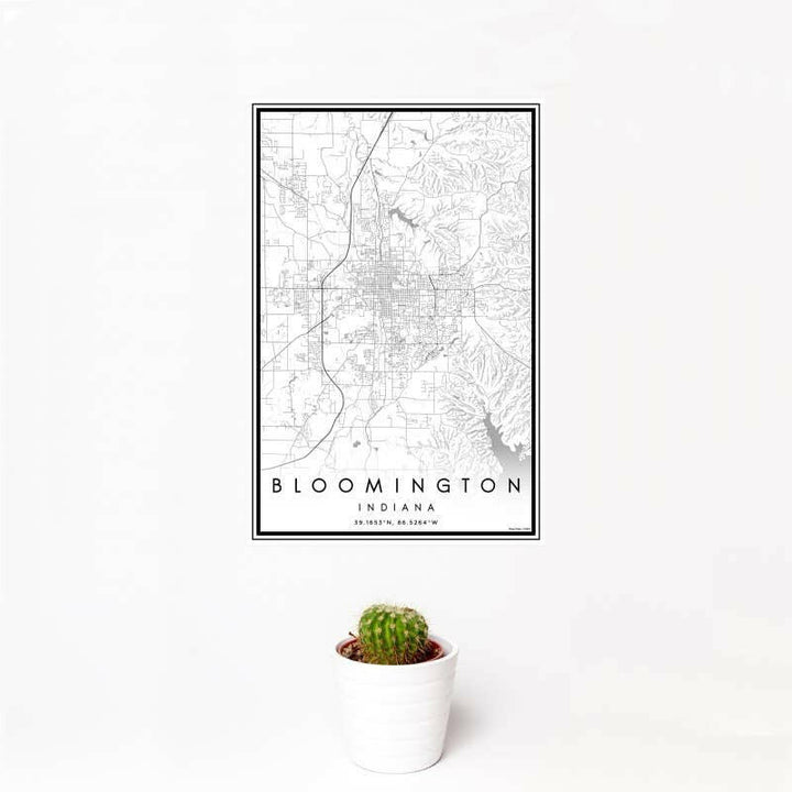 Bloomington IN Map Classic Style 12" x 18" Print | Artisans.