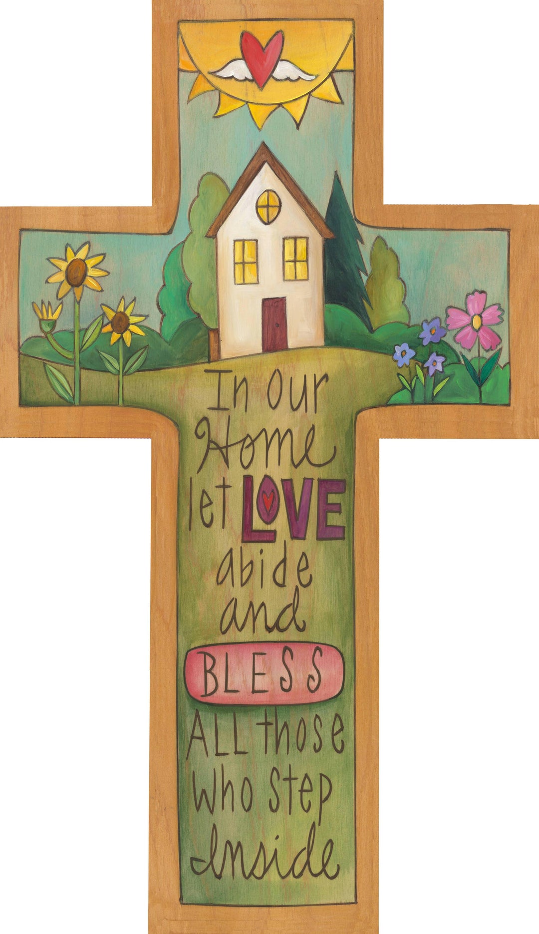 Inspirational Cross Plaque Wall Decor for Home, Family, Faith and Love | Artisans.