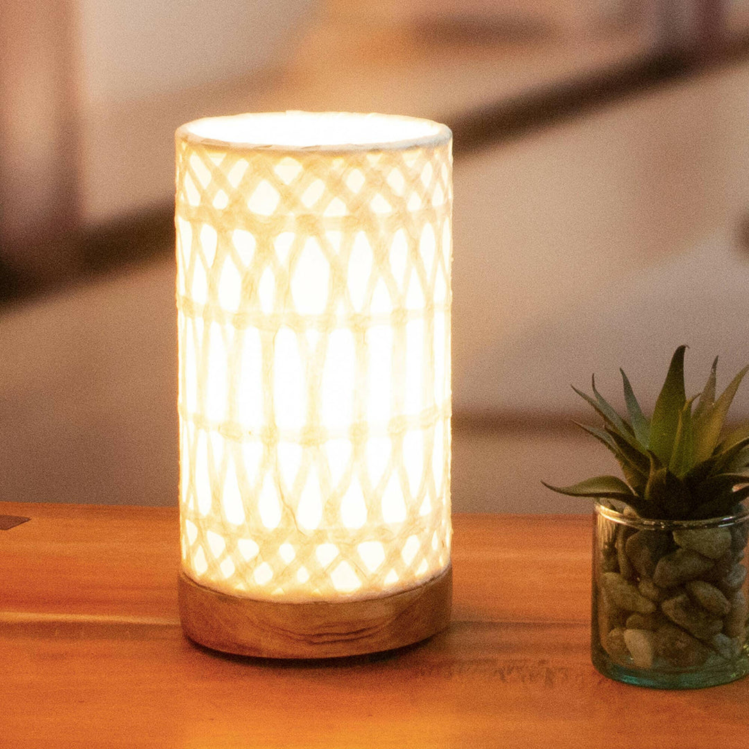 Mini Paper Cylinder Table Lamp | Artisans.