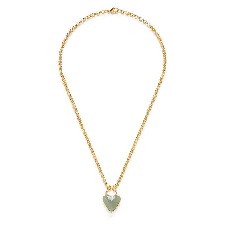 Gemstone Heart Pendant Chunky Chain | Artisans.