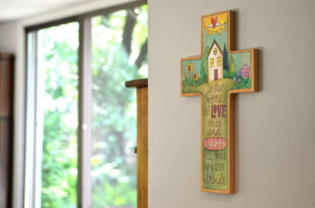 Inspirational Cross Plaque Wall Decor for Home, Family, Faith and Love | Artisans.
