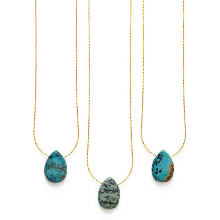 Turquoise Teardrop Pendant Necklace | Artisans.