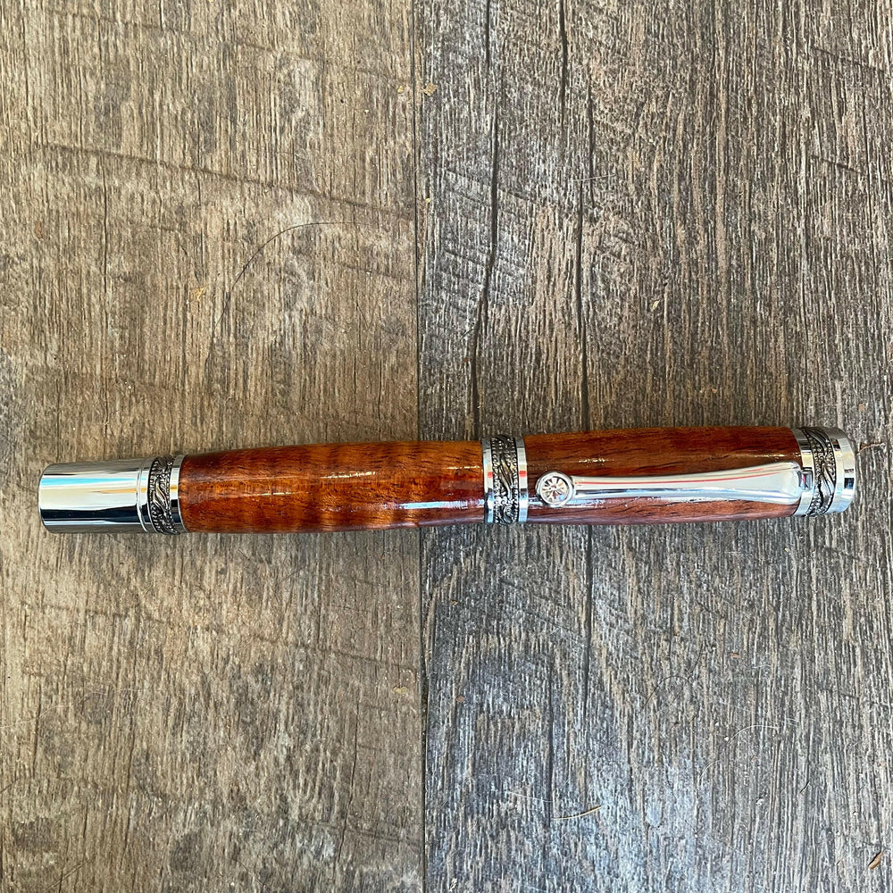 Roots & Jones Hawaiian Curly Koa Wood Ambassador Fountain Pen | Artisans.