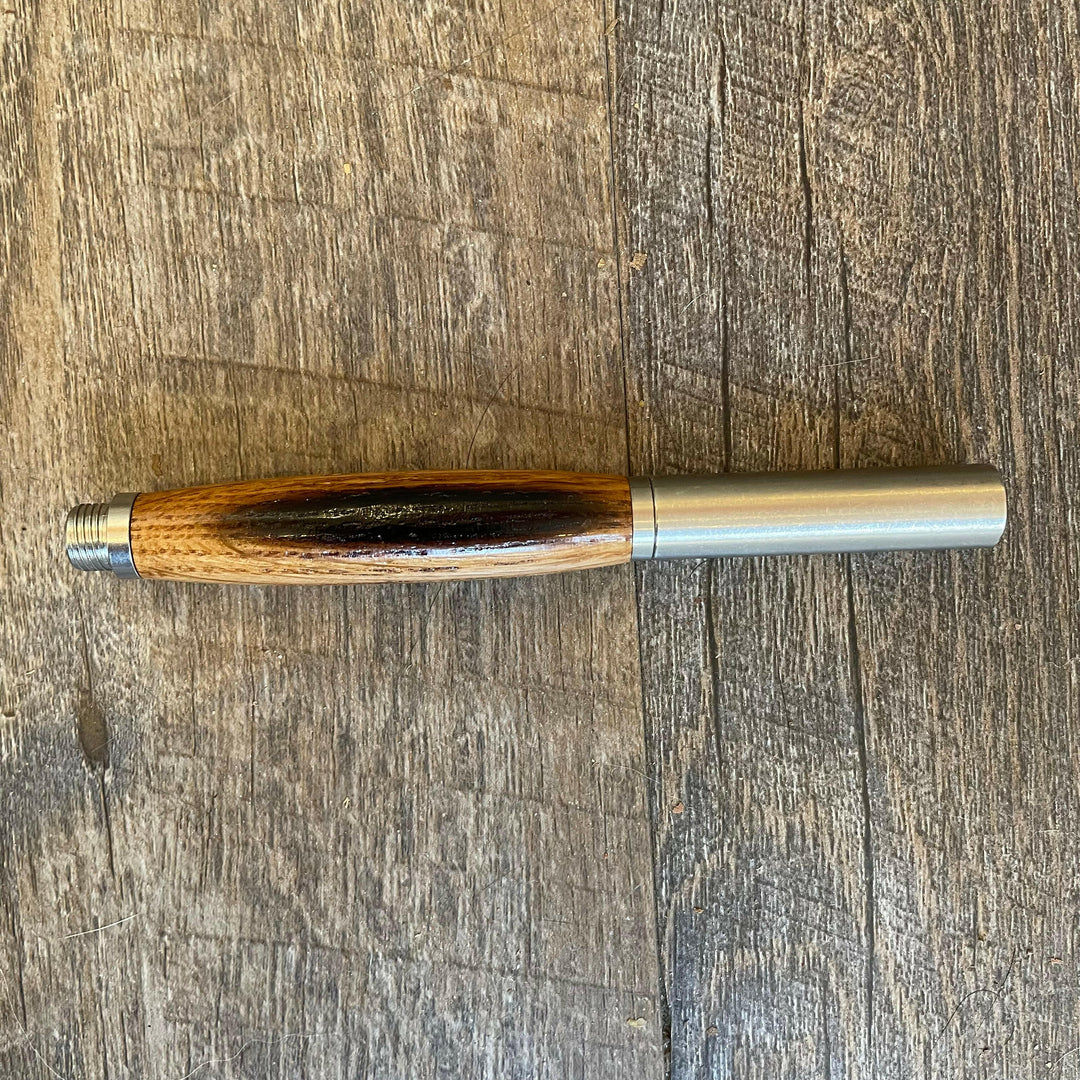 Roots &amp; Jones Bourbon Barrel Stainless Steel Rollerball Pen | Artisans.