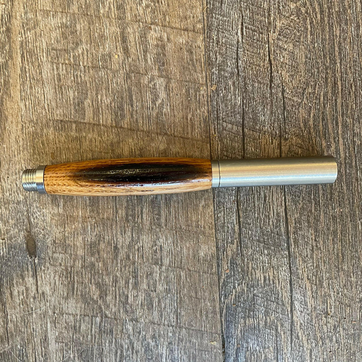 Roots &amp; Jones Bourbon Barrel Stainless Steel Rollerball Pen | Artisans.