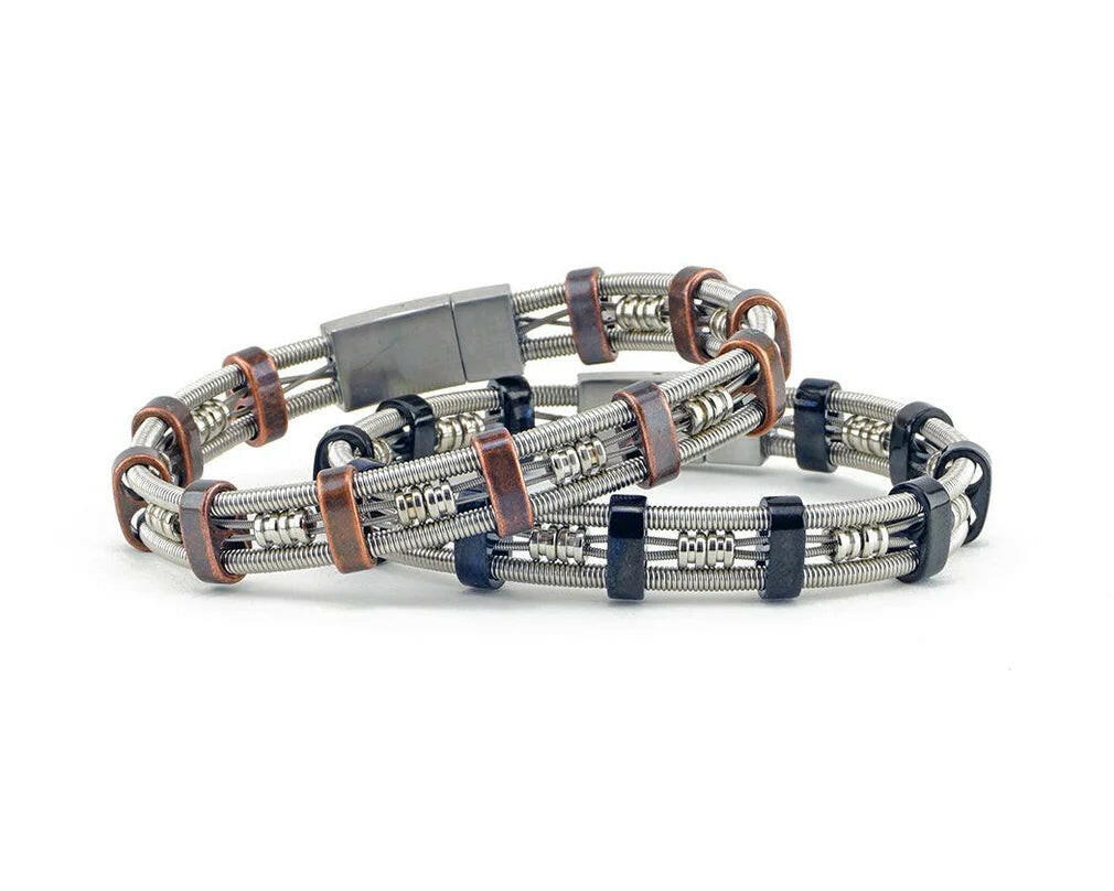 Brandon Recycled Bass Guitar String Bracelet | Artisans.