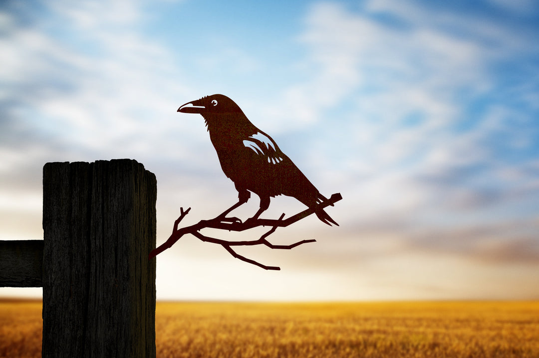 Crow Large Metalbird Garden Art