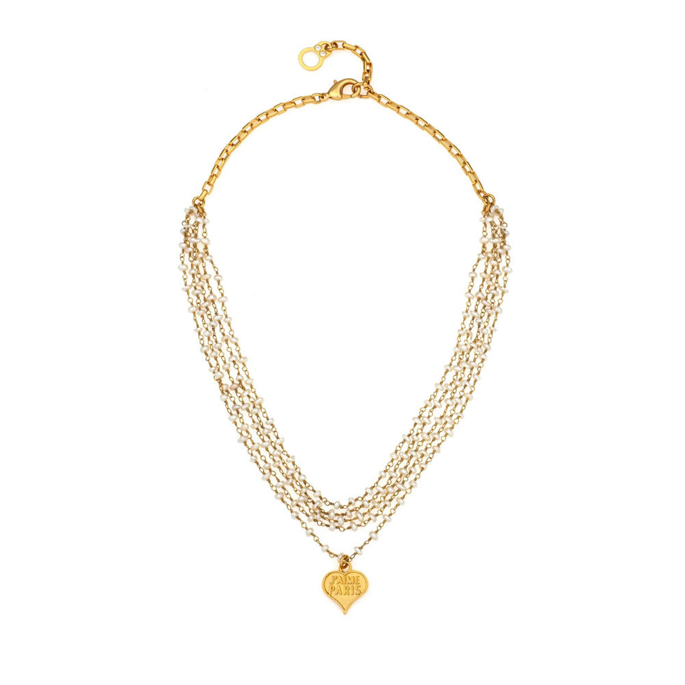 Elysande Necklace - Pearl with Heart Pendant | Artisans.