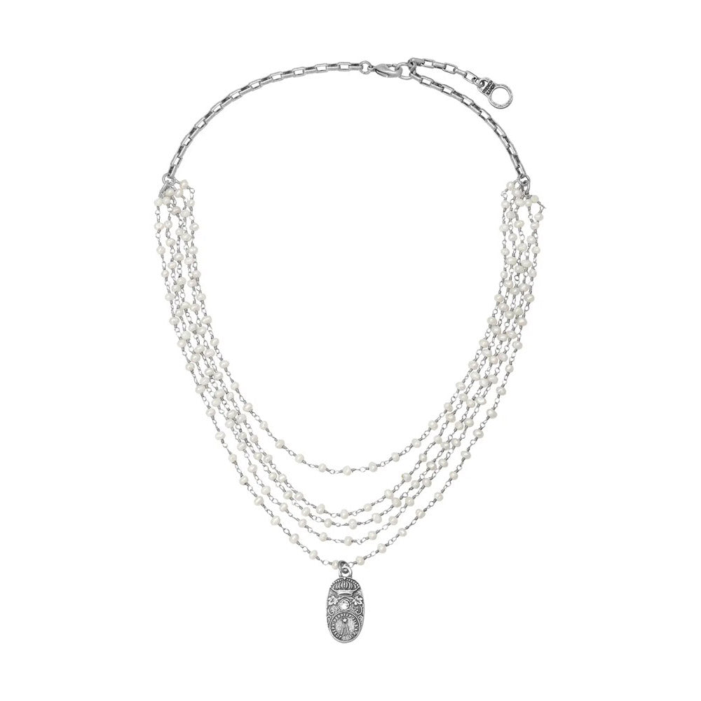 Elysande Necklace - Pearl with Crystal Cuvee Pendant | Artisans.
