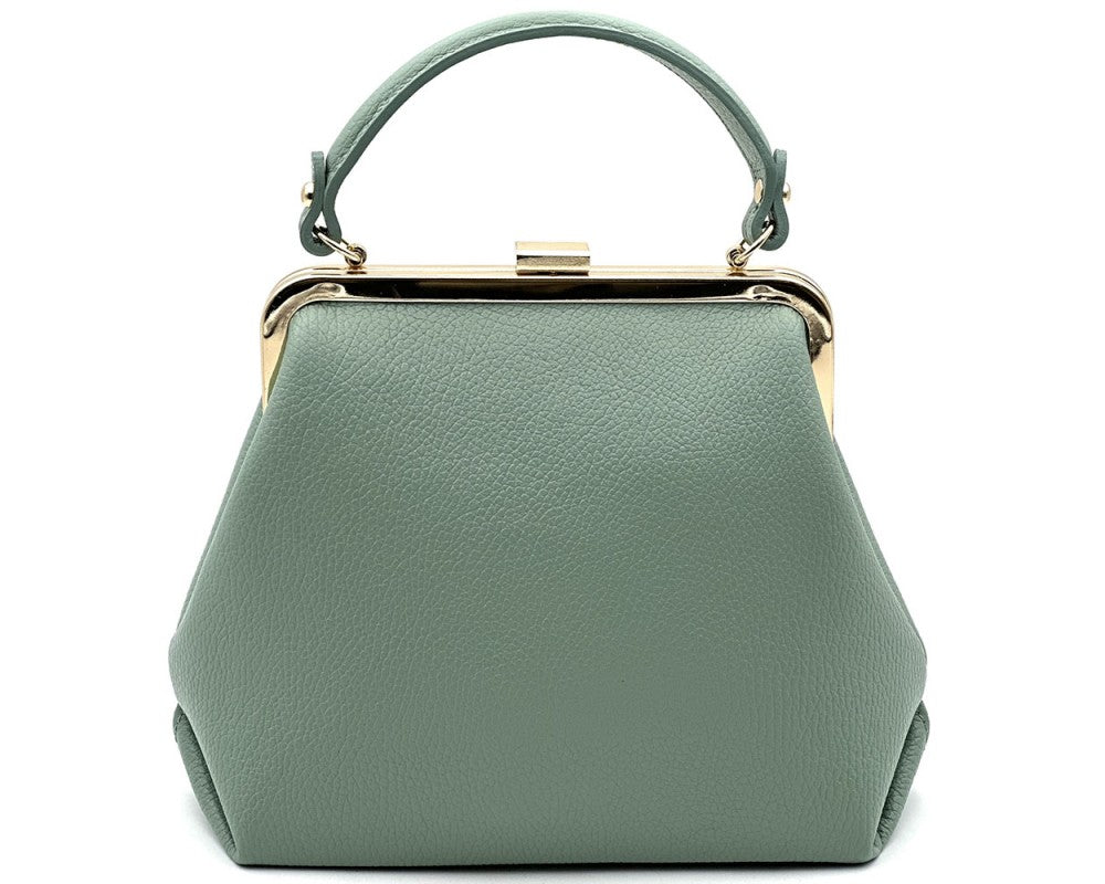 Abi Italian Leather Frame Handbag - Assorted Colors