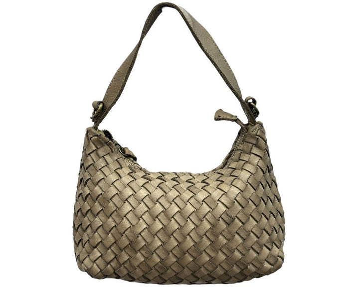 Lori Italian Leather Woven Shoulder Bag - Assorted Colors