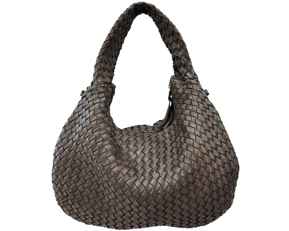 Romeo Italian Leather Woven Hobo Bag - Assorted Colors