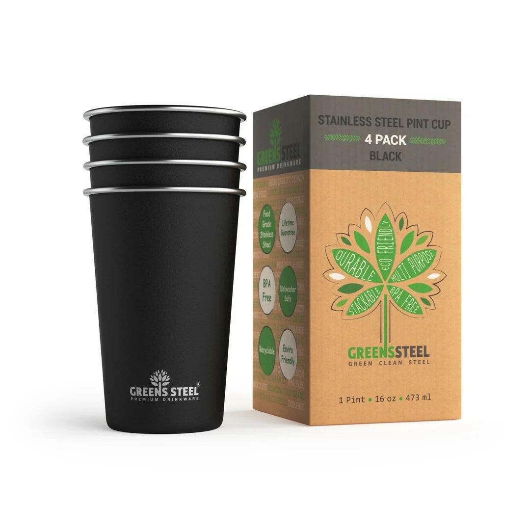 Reusable Stainless Steel Cups 4-Pack | Artisans.