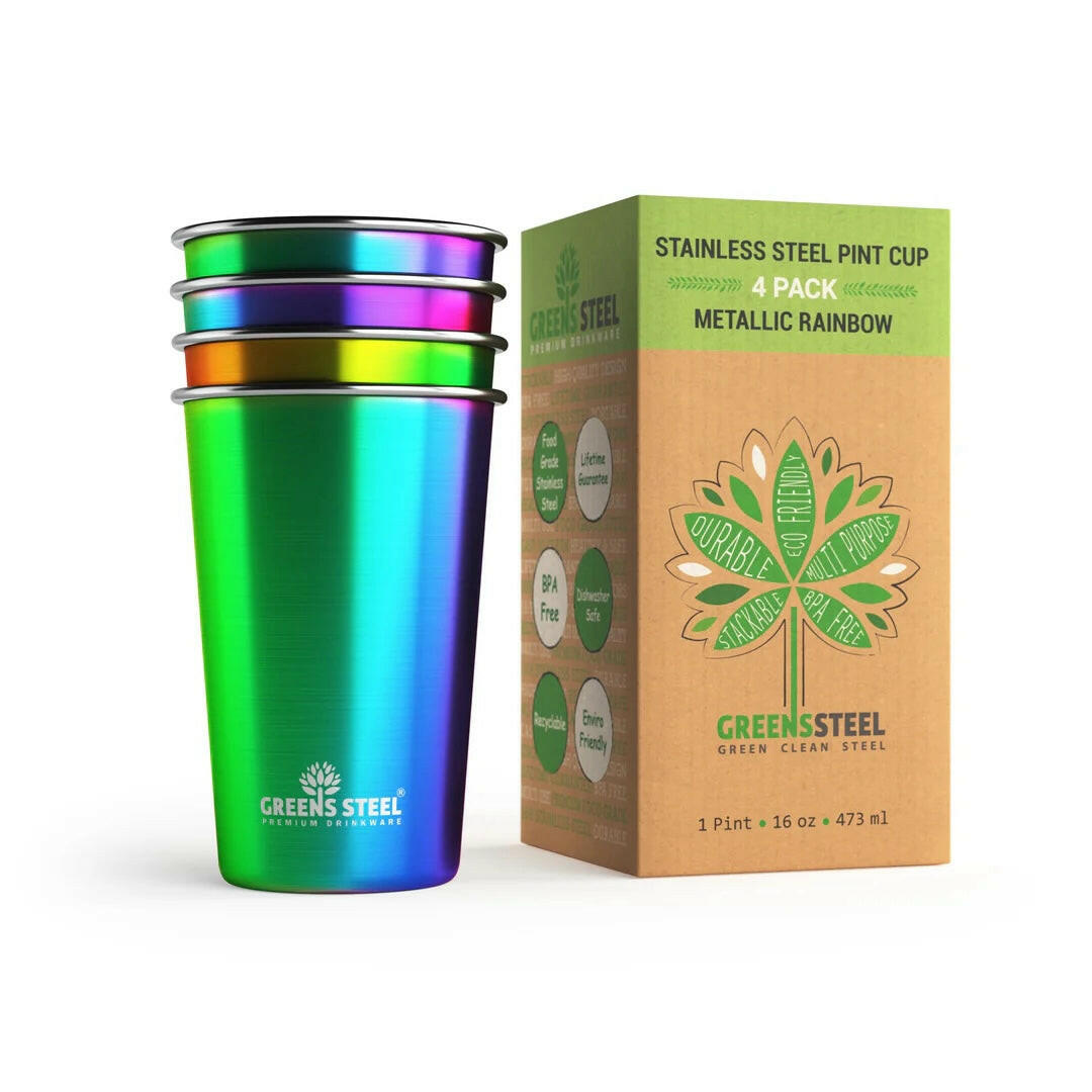 Reusable Stainless Steel Cups 4-Pack | Artisans.