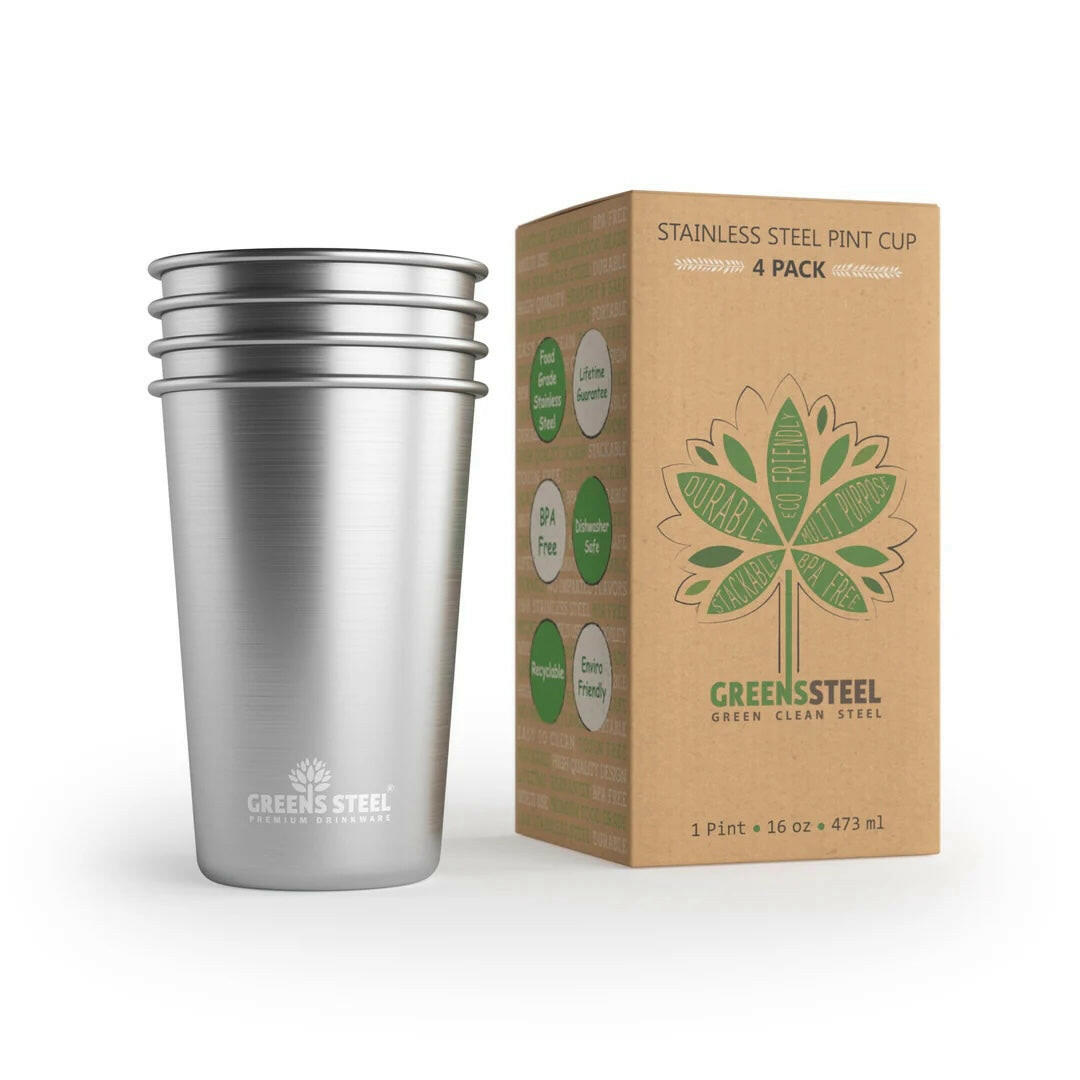 Reusable Stainless Steel Cups 4-Pack | Artisans.
