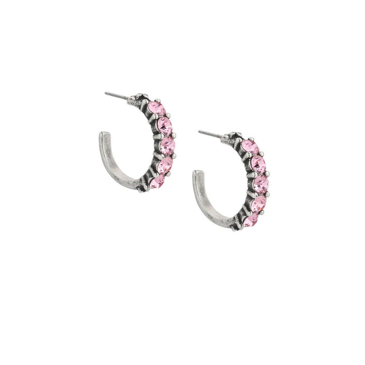Cinq Austrian Crystal Silver Huggies Earrings | Artisans.