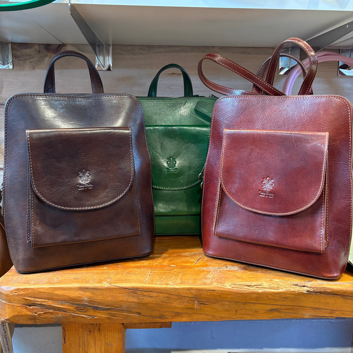 Italian leather backpack organizers at Artisans