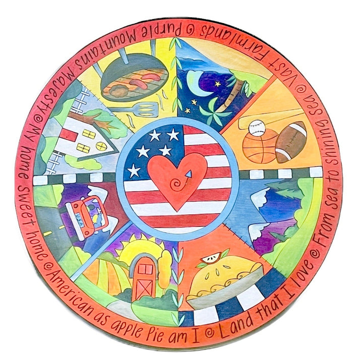 Lazy Susan 18" Collection — Assorted Themes Decorative Rotating Serving Tray for Home | Artisans.