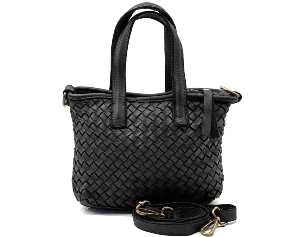 Raven Italian Quilted Leather Hobo Bag