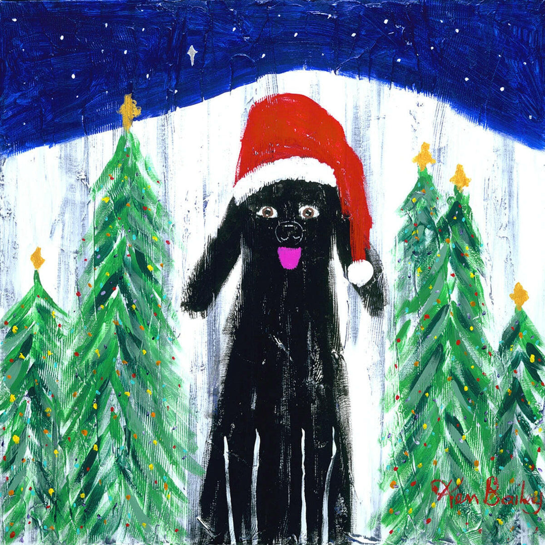 Santa Dog Whimsical Limited Edition Print | Artisans.