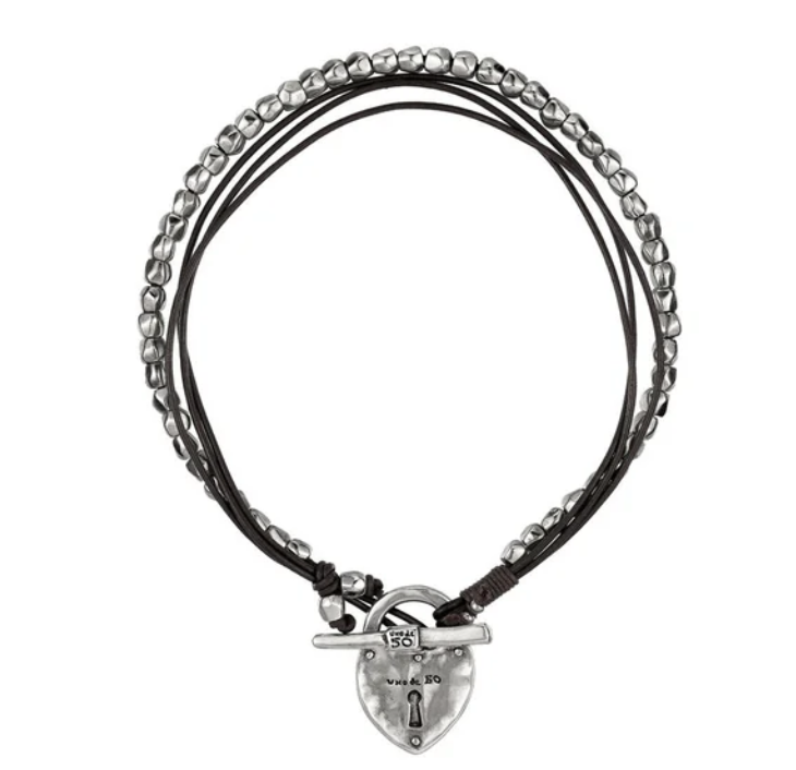 UNOde50 The Secret Leather & Silver Necklace | Artisans.