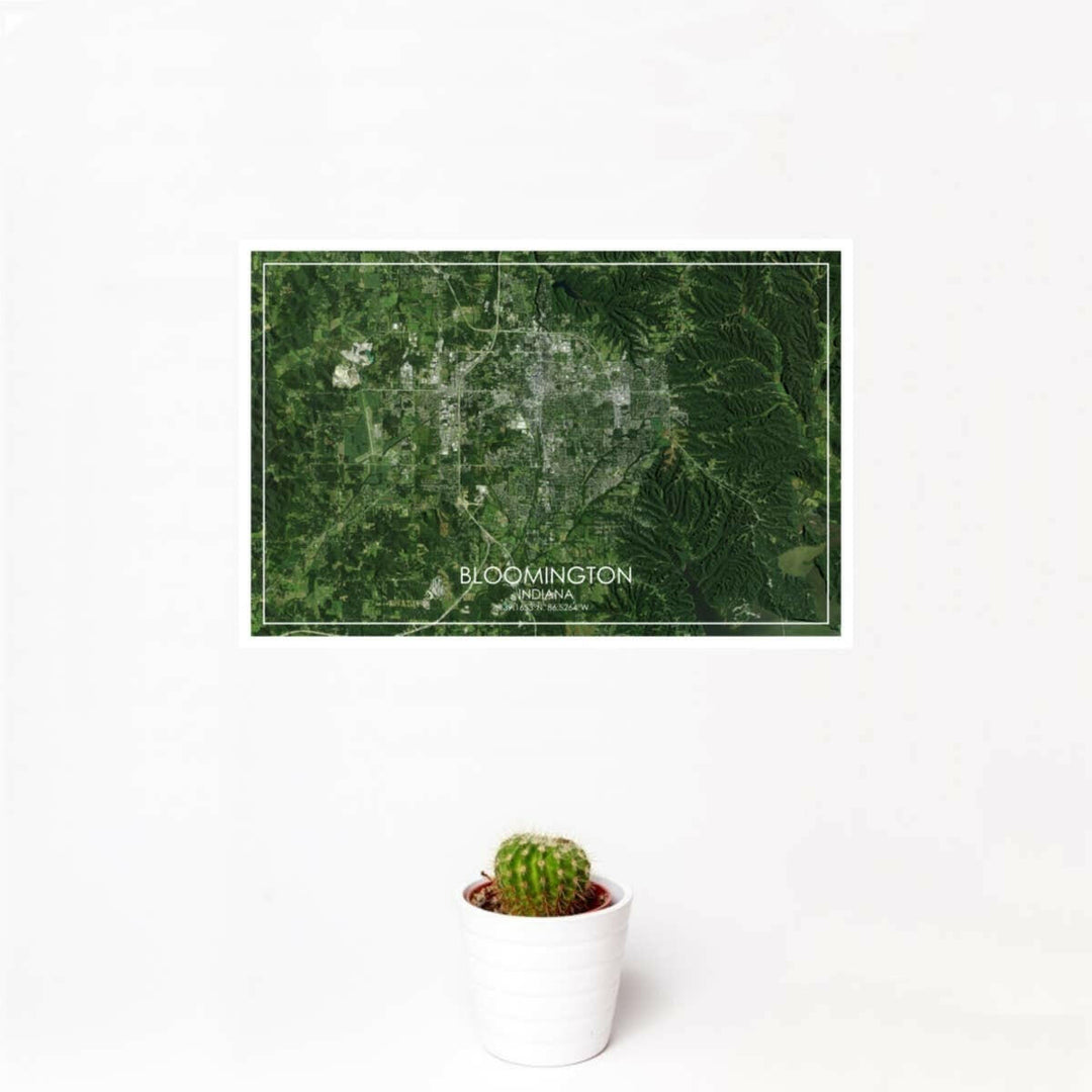 Bloomington IN Map Satellite Style 12" x 18" Print | Artisans.