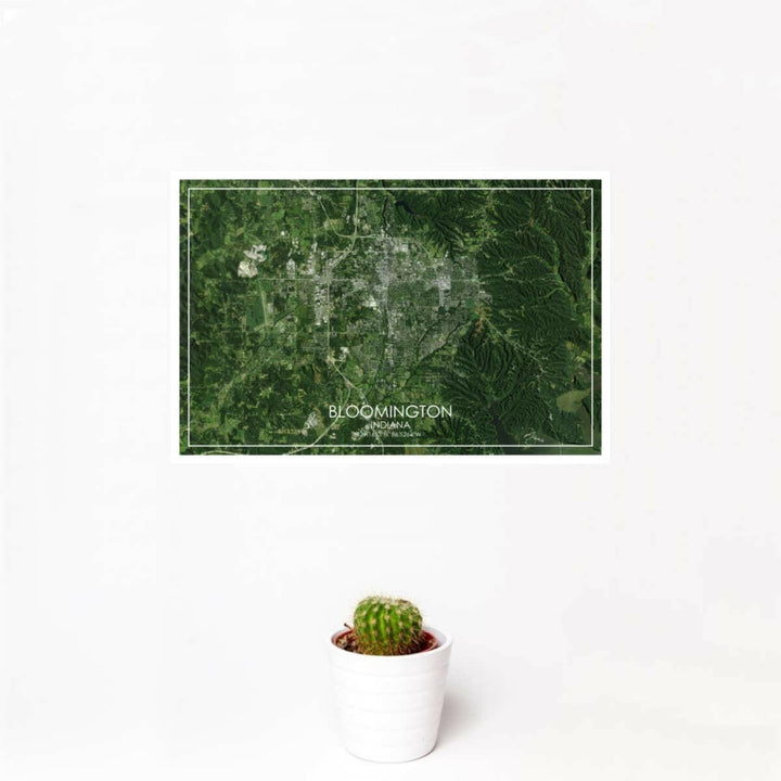 Bloomington IN Map Satellite Style 12" x 18" Print | Artisans.