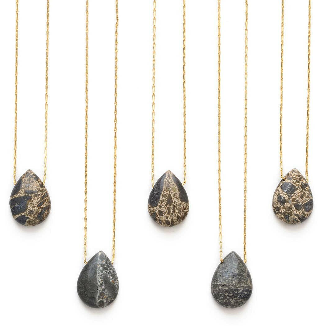 Spider Web Jasper Teardrop Pendant | Artisans.