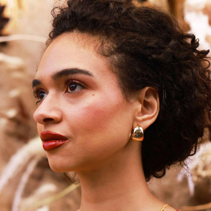 Hammered Vintage Style Hoop Earrings | Artisans.