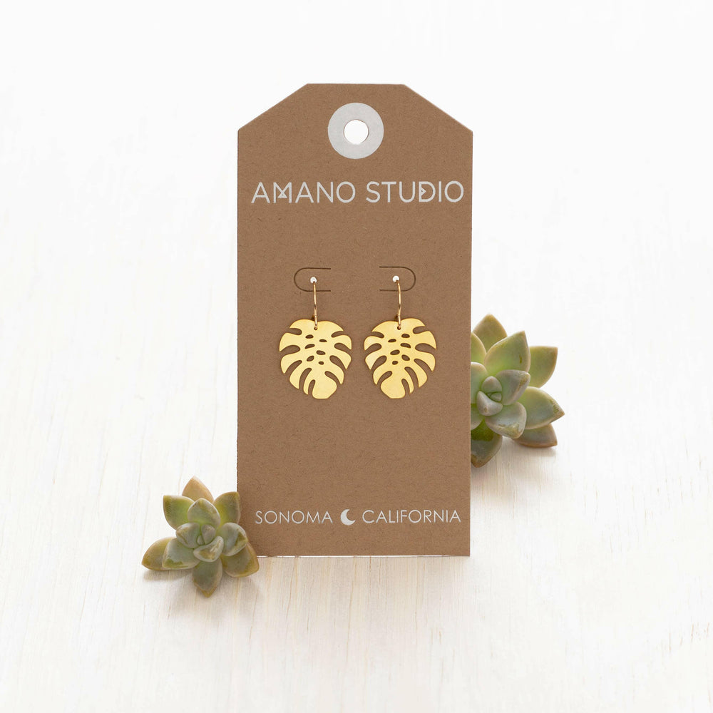 Monstera Drop Earrings | Artisans.