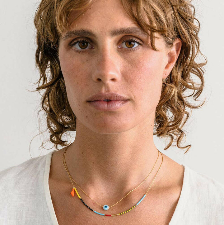 Mother of Pearl Evil Eye Necklace | Artisans.