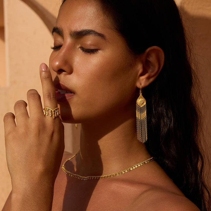 Opal Sun Fringe Earrings