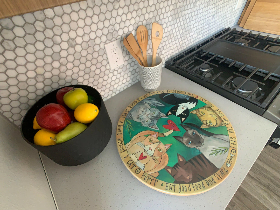 Lazy Susan 18" Collection — Assorted Themes Decorative Rotating Serving Tray for Home | Artisans.